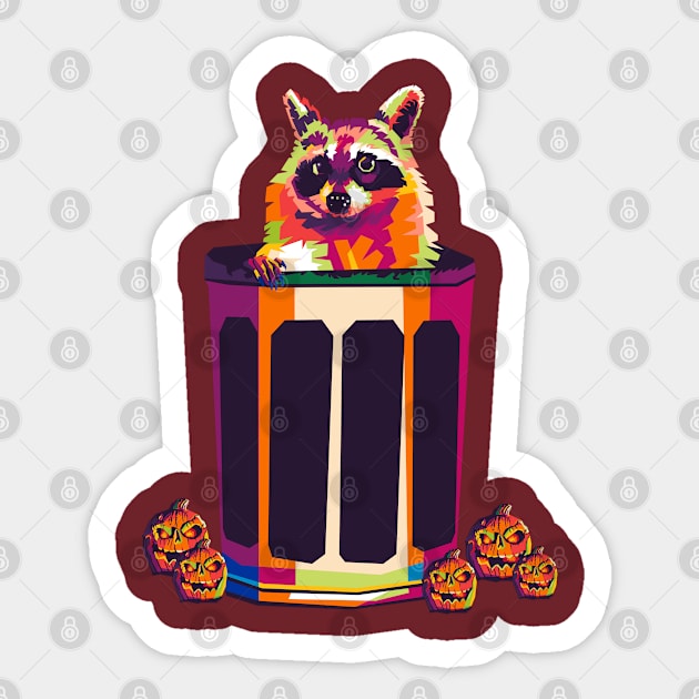 racoon halloween Sticker by cool pop art house